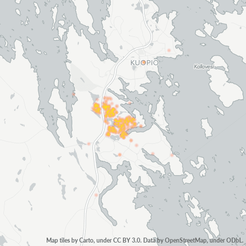 70780 Yritystiheys lämpökarttana