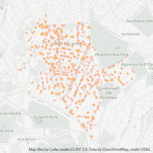 SE22 Business Density Heatmap