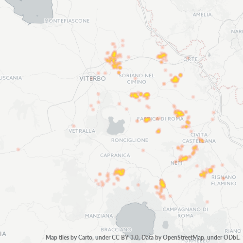 Mappa di calore per cap 01030