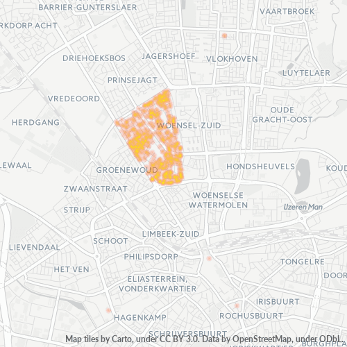 Heatmap voor postcode 5622