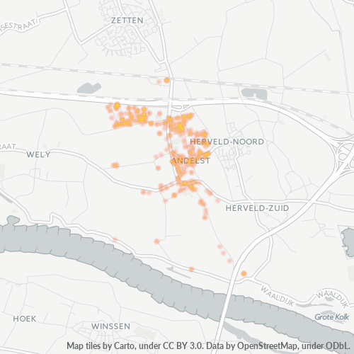Heatmap voor postcode 6673