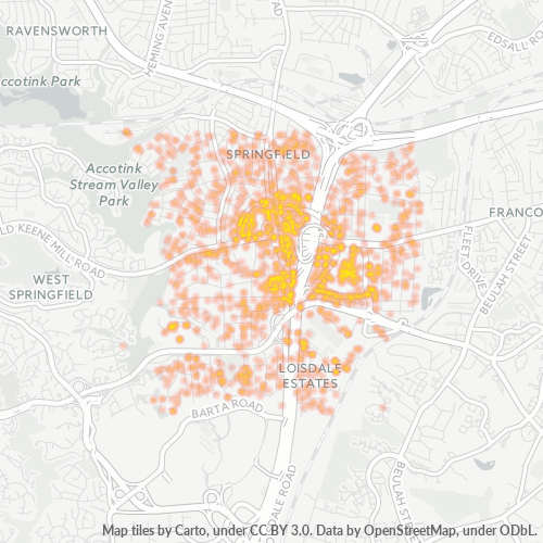 22150 Business Density Heatmap