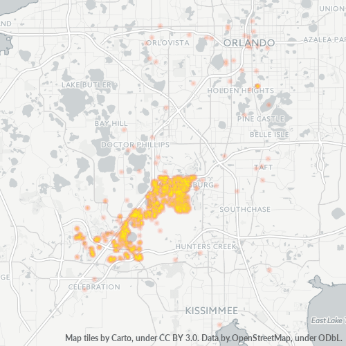 32821 Business Density Heatmap