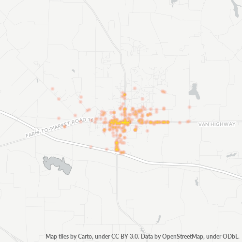 75790 Business Density Heatmap