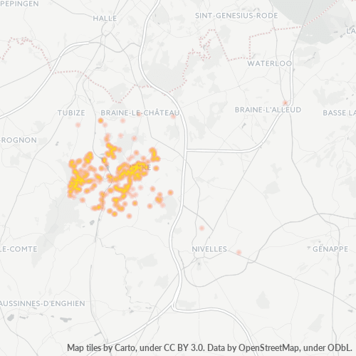 Heatmap voor postcode 1460