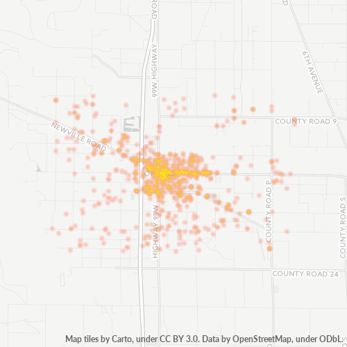 95963 Business Density Heatmap
