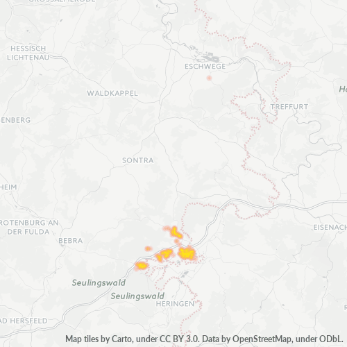 Heatmap für plz 36208