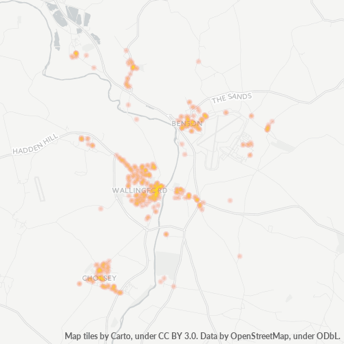 Heatmap for postal code OX10