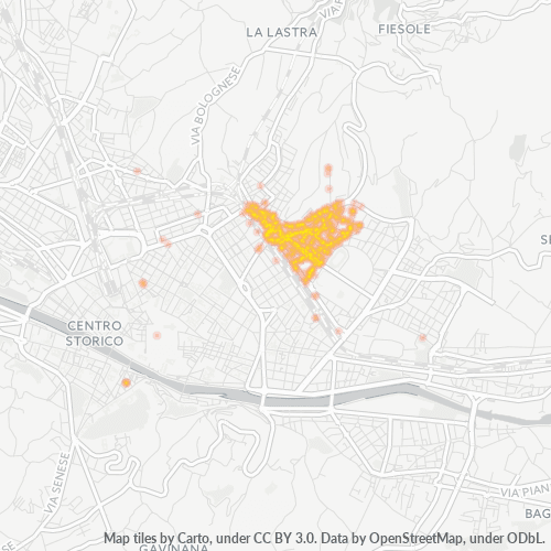 50131 Mappa di concentrazione per la densità di aziende