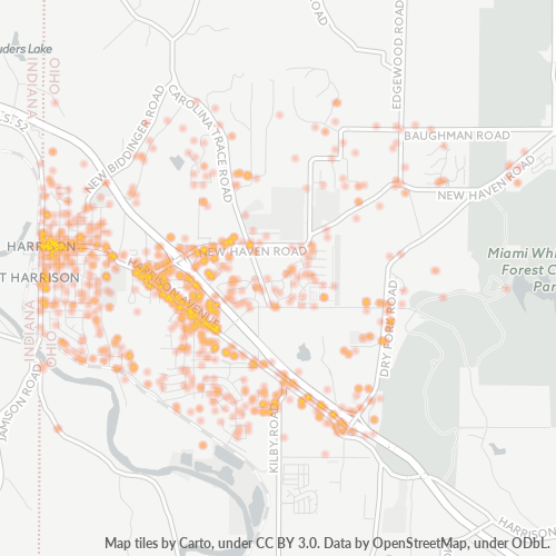 45030 Business Density Heatmap