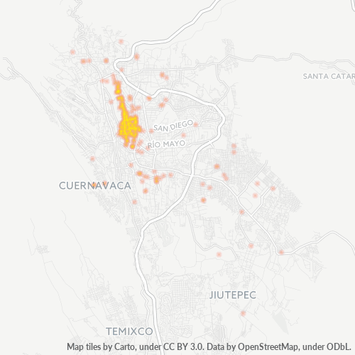 62250 Mapa de calor de densidad empresarial
