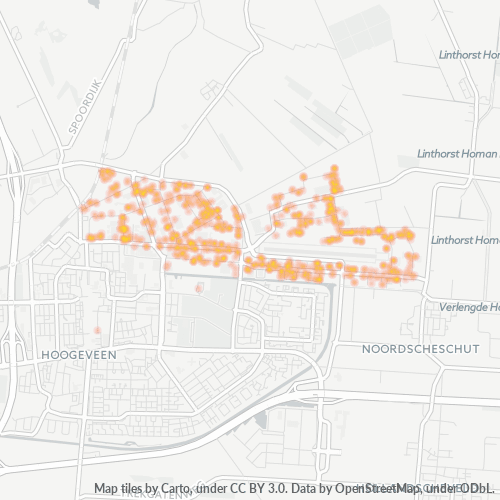 Heatmap voor postcode 7903
