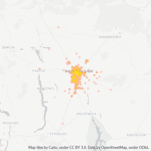 88-100 Mapa intensywności działalności gospodarczej
