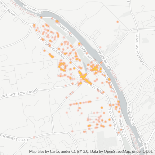 18977 Business Density Heatmap