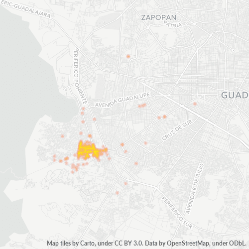45067 Mapa de calor de densidad empresarial