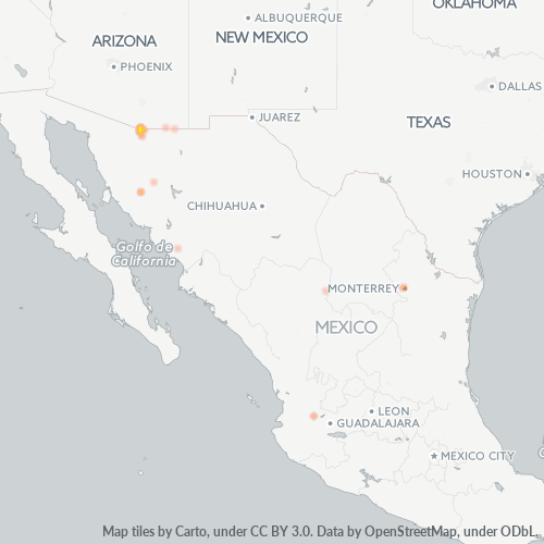 84000 Mapa de calor de densidad empresarial
