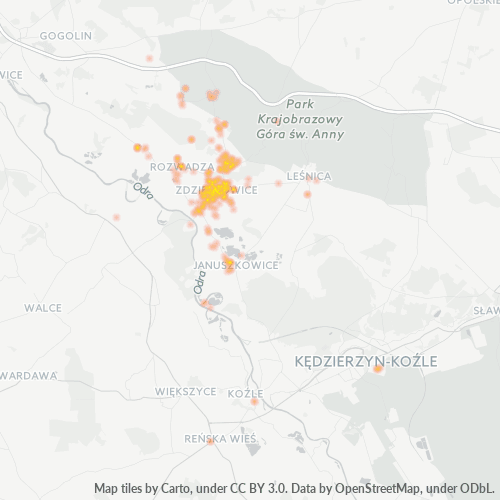 47-330 Mapa intensywności działalności gospodarczej