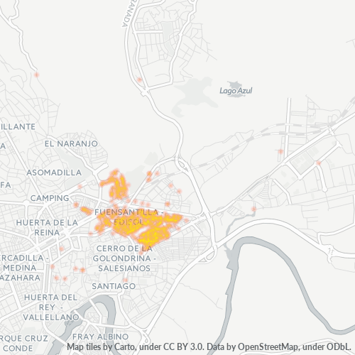 Mapa de calor para código postal 14007