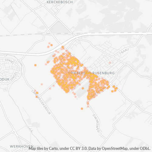 Heatmap voor postcode 3972