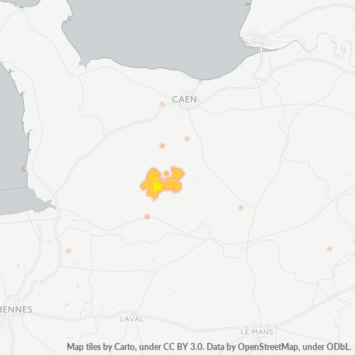 Carte de chaleur pour code postal 61100