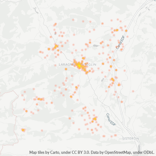Carte de chaleur pour code postal 05300