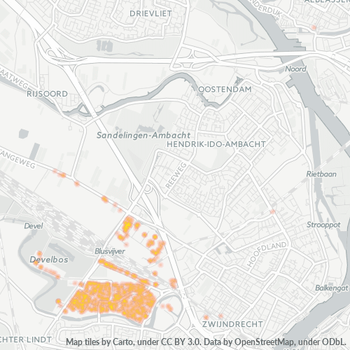 Heatmap voor postcode 3335