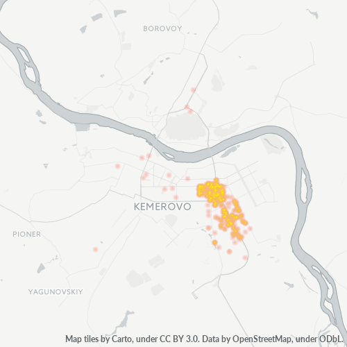 Тепловая карта для почтовый индекс 650036