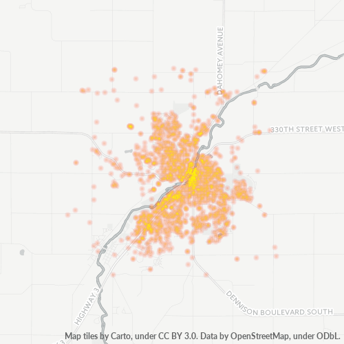 55057 Business Density Heatmap