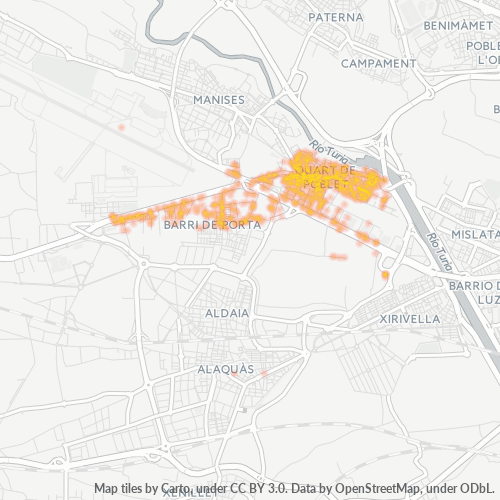 Mapa de calor para código postal 46930