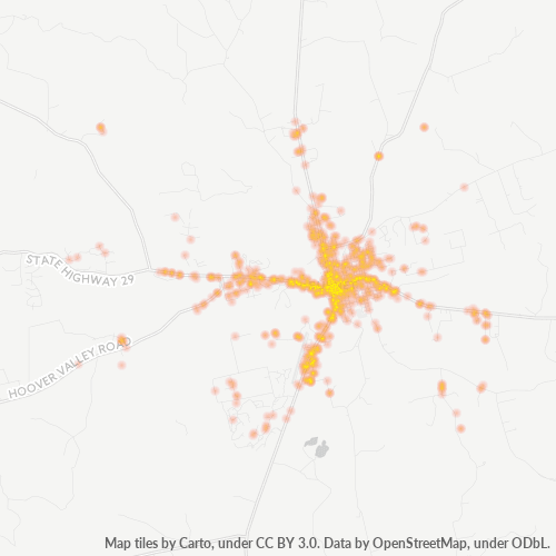 78611 Business Density Heatmap