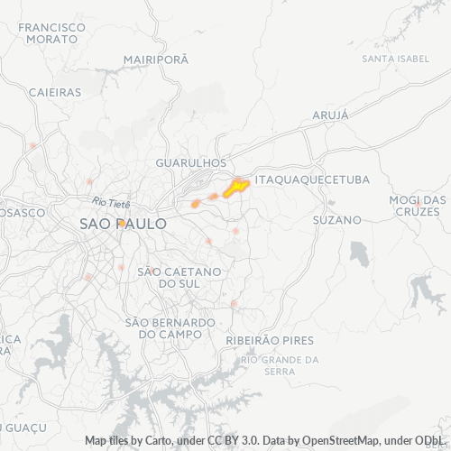 08070-000 Mapa de calor de densidad empresarial