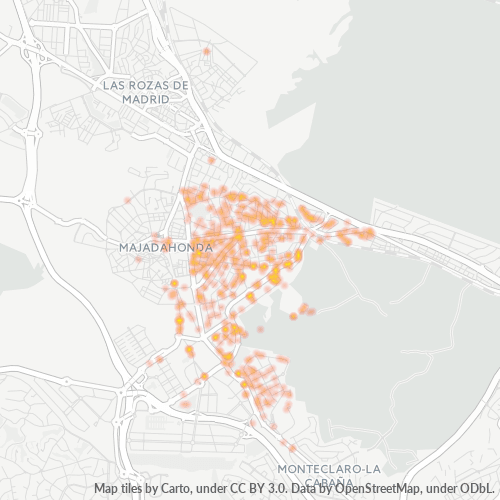 28221 Mapa de calor de densidad empresarial