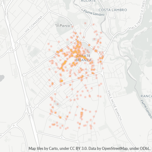 20841 Mappa di concentrazione per la densità di aziende