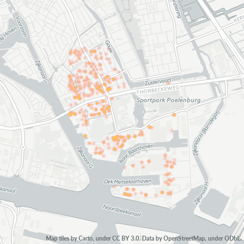 Heatmap voor postcode 1505