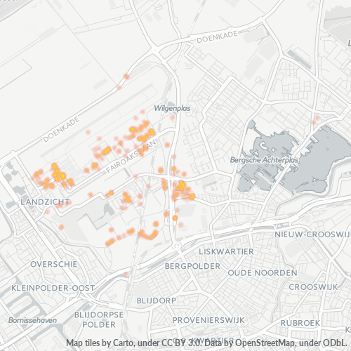 Heatmap voor postcode 3045