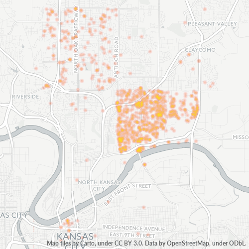64117 Business Density Heatmap