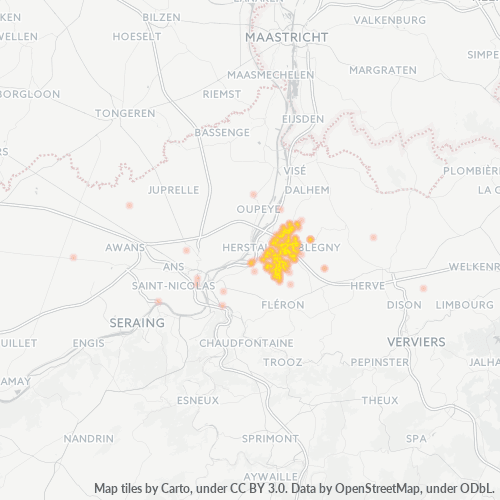 Carte de chaleur pour code postal 4671