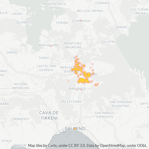 Mappa di calore per cap 84084