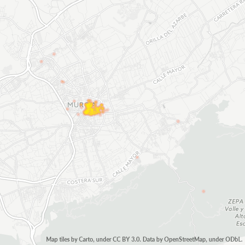 30003 Mapa de calor de densidad empresarial