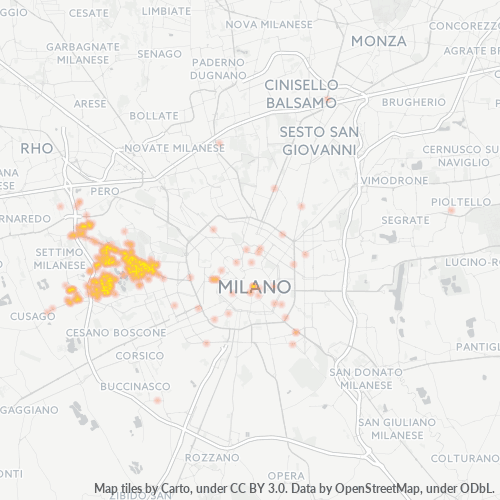 20153 Mappa di concentrazione per la densità di aziende