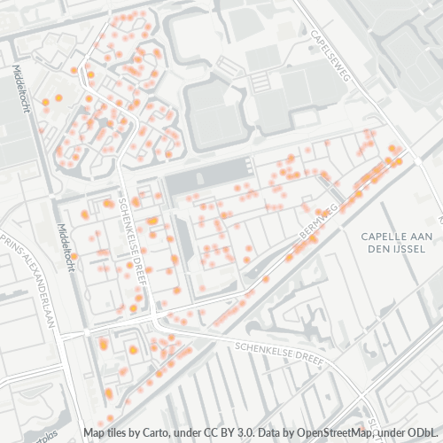 Heatmap voor postcode 2906