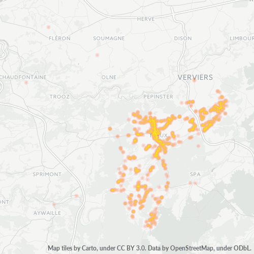 Heatmap voor postcode 4910
