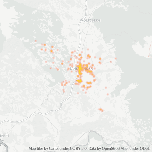 Heatmap für postleitzahl 9433