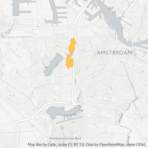 Heatmap voor postcode 1061