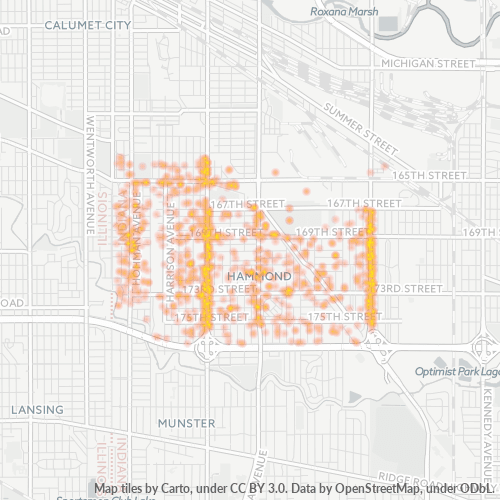 46324 Business Density Heatmap