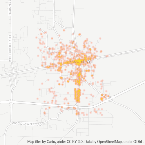 32063 Business Density Heatmap