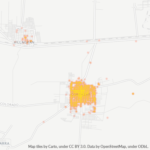 38300 Mapa de calor de densidad empresarial