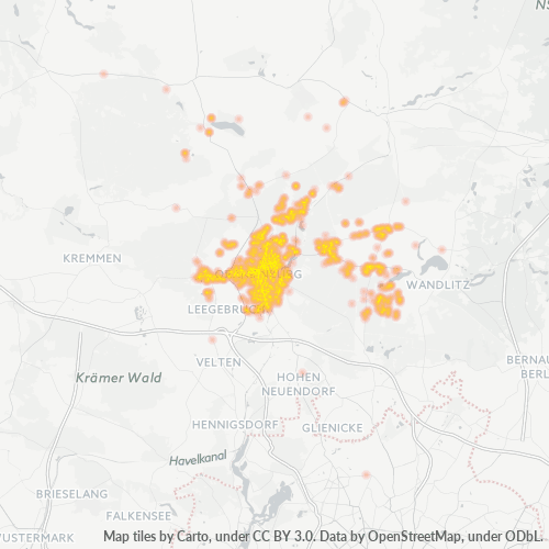Heatmap für plz 16515