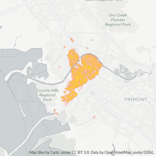 94555 Business Density Heatmap