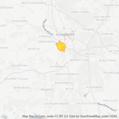 Heatmap für plz 90451
